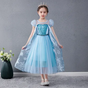 kar kraliçesi yaz yeni fantezi kız elbise Anna ve Elsa elbise festivali doğum günü partisi elbisesi cosplay prenses kostüm