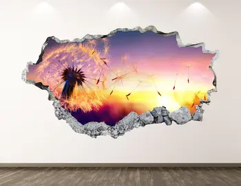 Karahindiba Duvar Çıkartması-Çiçek 3D Çökerttiğini duvar sanatı yapışkanı Çocuk Odası Dekor Vinil Ev Posteri Özel Hediye KD89