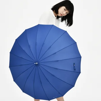 Katlanır kadın Şemsiye Marka 16K Rüzgar Geçirmez Yağmur Kadınlar Taşınabilir Güçlü Uzun Şemsiye Seyahat Gök Mavisi Paraguas Şemsiye WH100YH