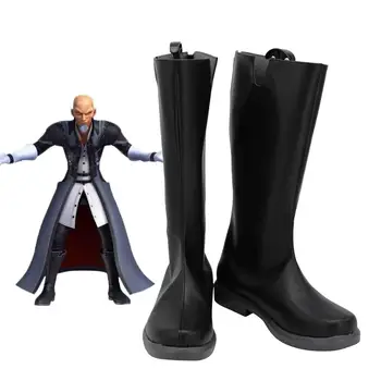 Kingdom Hearts 2 Usta Xehanort Cosplay Çizmeler Siyah Deri Ayakkabı Özel Herhangi Boyutu Yapılan