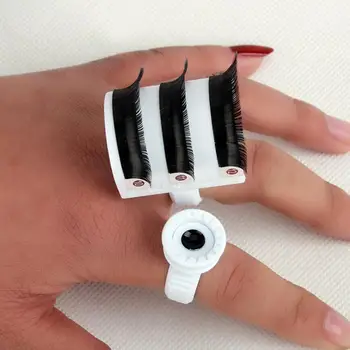 Kirpik Uzatma U Şekli Halka Şerit Yanlış Palet Tutkal Tutucu Seti parmak Aracı