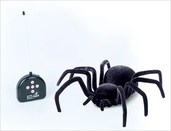 [Komik] Elektronik pet Uzaktan Kumanda flaş tarantula Gözler Parlaklık akıllı 4Ch RC siyah Örümcek oyuncak Tricky Pratik Şakalar model oyuncaklar