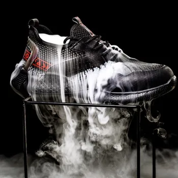 Koruyucu Çelik Burunlu Ayakkabı Erkekler iş güvenliği botları Anti-hit Anti-delinme Güvenlik Ayakkabıları İş Sneakers Siyah Hafif Güvenlik Ayakkabısı