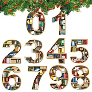 Kütüphaneci Kitap Süsleme Yılbaşı Ağacı Kolye Akrilik 10 Adet Kitaplık Süslemeleri Numarası Akrilik Kolye Yılbaşı Ağacı İçin