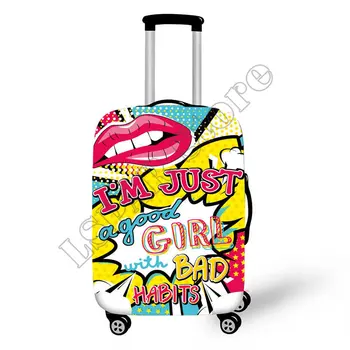Kırmızı Dudaklar Bavul Koruyucu Kapak Öp Beni PinkTravel çanta kılıfı Elastik Trolly valiz Kapak Toz geçirmez Seyahat Aksesuarları