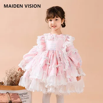 Kız Elbise İspanya Prenses Bahar gelinlik Çocuklar Kızlar için Elbiseler doğum günü partisi elbisesi Lolita Vestido çocuk giyim