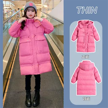 Kız Kış Ceket Yeni Moda Çocuk Kalın Sıcak Palto Çocuklar kapüşonlu parka Bebek Giyim Giyim Kız Giysileri 3 İla 15 Y