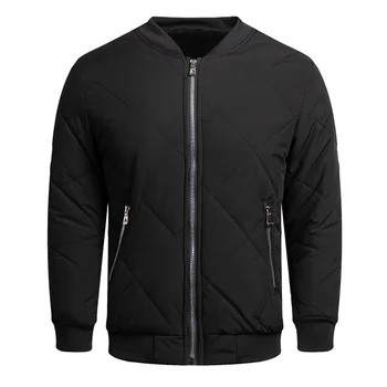 Kış erkek Ceket Kalın Sıcak Moda Siyah Bombacı Ceketler Erkekler Rüzgarlık Slim Fit Palto Erkek Dış Giyim Fermuarlı Cebi 4XL
