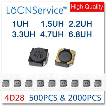 LoCNService 500 ADET 2000 ADET 4D28 4.8*4.8*3.2 mm SMD 1UH 1.5 UH 2.2 UH 3.3 UH 4.7 UH 6.8 UH Yüzeye Monte Güç İndüktörleri 4.8x4.8x3. 2mm