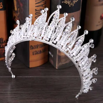 Lüks Kristal Rhinestone Büyük Gelin Tiaras ve Taç Prenses Kraliçe Pageant Başlığı Takı Düğün Gelin saç aksesuarları BH