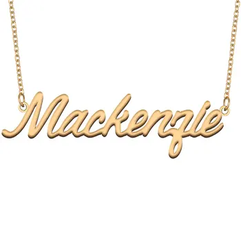 Mackenzie Tabela Kolye Kadınlar için paslanmaz çelik Takı Altın Kaplama Adı Zincir Kolye Femme Anneler Kız Arkadaşı Hediye