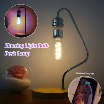 Manyetik Levitasyonunun LED ışık Ampul Kablosuz Şarj LED Gece Lambası masa lambaları Ampul Ev Dekorasyon Yaratıcılık Masa Lambası