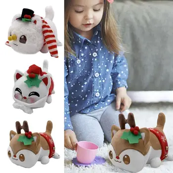 Melek Kedi peluş oyuncaklar Yumuşak Yastık yılbaşı dekoru Kedi Bebek Peluş Hayvan Oyuncak Noel Kedi Peluş Bebek Çocuklar Kızlar İçin doğum günü hediyesi
