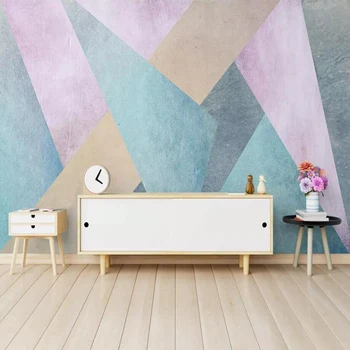 Milofi özel 3D duvar kağıdı duvar İskandinav kişilik soyut geometrik kare arka plan duvar oturma odası yatak odası dekorasyon pai
