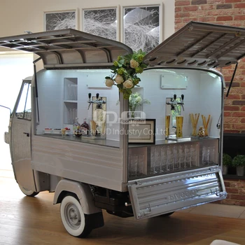 Mobil Bar Gıda Üç Tekerlekli Bisiklet Pizza Kiosk Piaggio Maymun dondurma arabası Elektrikli gıda kamyonu Tam Donanımlı Tuk Tuk Satılık