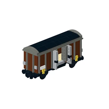 MOC Kahverengi 4 Tekerlekli Kutu Vagon SÜMÜK Slaytlar Parça Fit Tüm Trenler İle Uyumlu 10277 Yapı Taşları Tuğla Seti Çocuk Oyuncakları