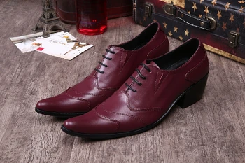 Moda 2020 Hakiki Deri Erkek Düğün Ayakkabı Lace Up Casual Oxfords Şarap Kırmızı Sivri Burun erkek Resmi Ayakkabı Büyük Size13