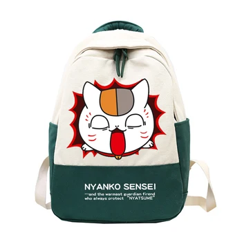 Moda Natsume Yuujinchou erkekler ve kadınlar sırt çantası karikatür sevimli tuval okul sırt çantası Laptop çantaları seyahat sırt çantaları