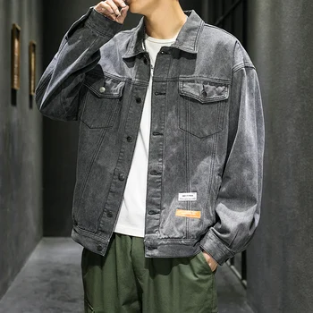 Moda Sokak erkek Retro Denim Ceket Kore Hip-Hop Moda Ceket Popüler Yakışıklı Erkekler M-5XL Bombacı Ceket