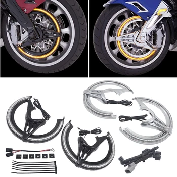 Motosiklet Aksesuarları Krom ve Siyah fren diski Rotorlar Kapakları LED Viraj Lambası Honda Altın Kanat 1800 GL1800 F6B 2018 + Up
