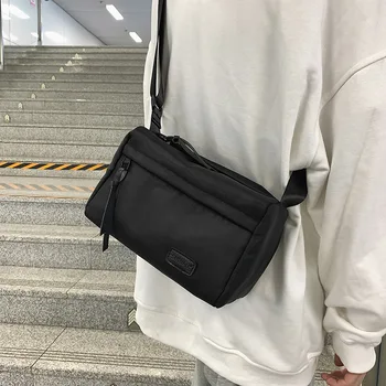 Naylon Japon basit omuz çantası erkek moda marka eğlence Oxford moda sokak çantası basit küçük kare çanta