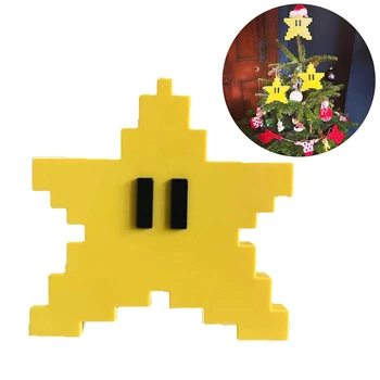 Noel ağacı üst Pentagram dekorasyon Noel Led Süs Dıy Piksel güverte Dekor Hediye 1 adet