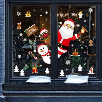 Noel Duvar Pencere Çıkartmaları Noel Dekorasyon Ev için 2022 Noel Süsler iç Dekorasyon için