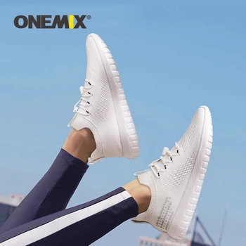 ONEMIX Yeni Varış Kadın vulkanize ayakkabı Ultralight Nefes gündelik ayakkabı Kadın Tenis Ayakkabısı Spor Eğitmenler Flats Boyutu 43