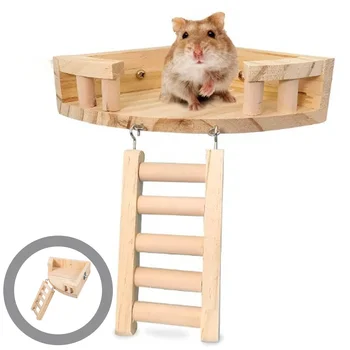 Oyuncak Sıçan Hamster Platformu Chinchilla Oyuncak Komik Dekoratif Pettoys Narin Kafes Aksesuarları Ev Ahşap İlginç 