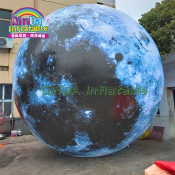 Parti Dekorasyon Olay Gösterisi Şişme Aydınlatma Ay Topu Şişme Küre Gezegen Şekli Balonlar LED ışıkları ile