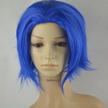 Peri kuyruk Levy McGarden Cosplay peruk kısa mavi ısıya dayanıklı sentetik saç peruk + peruk kap