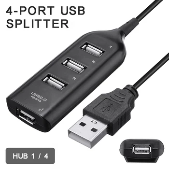 Pohiks 1 adet Mini USB 2.0 Yüksek Hızlı 4 Port USB Hub Splitter Hub Telefon Veri şarj adaptörü İçin pc bilgisayar sabit Diskler