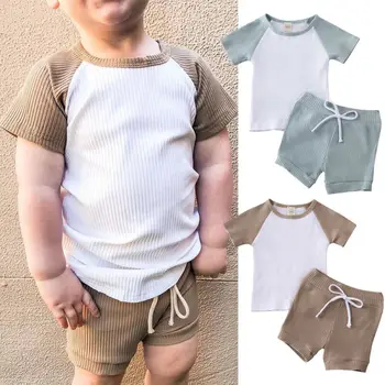 Pudcoco 2020 Toddler Bebek Kız Erkek Çocuklar yaz giysileri T-shirt + Şort Kıyafetler Set