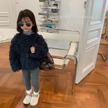 Rahat Bebek Kız Kış Bahar Tüylü Pamuk Sıcak Ceket Kaban + Pantolon Uzun Kollu Resmi Yumuşak Parti Çocuklar Dış Giyim Artı Kaşmir