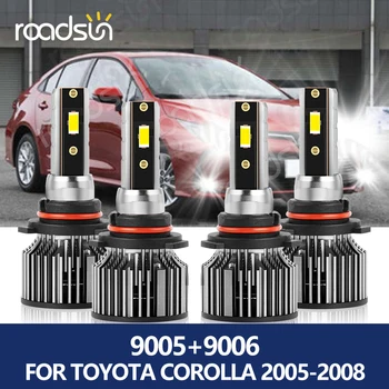 roadsun 9005 LED Far 20000LM 100W HB3 9006 HB4 Araba ışık 3570 CSP Çip 6500K Yüksek Düşük İşın Toyota Corolla 2005-2008 için
