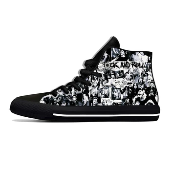 Rock N Roll Rock Grubu Müzik Şarkıcı Gitar Moda rahat ayakkabılar Yüksek Top Hafif spor salonu ayakkabısı Nefes Erkekler Kadınlar Sneakers