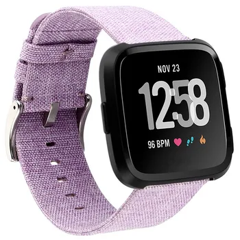 Saat kayışı Fitbit Versa için / versa 2 İstihbarat kol saati Kordonlu Saat Kovboy Örgü Tuval Şeker Renk Fabrika fiyat