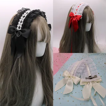 Saf el yapımı Lolita Japon vahşi lolita saç bandı Gotik koyu siyah headdress Kc kafa bandı saç bandı