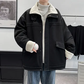 Safari Büyük Boy Vintage Yastıklı Pamuklu Ceket 2023 Kış Yeni Kore Açık Seyahat Çok cep Sıcak balon ceket Erkekler