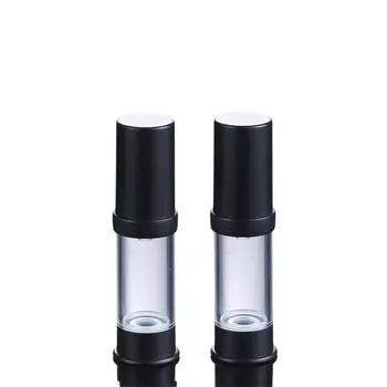 Serum/losyon/emülsiyon / fondöten/numune / test ürünleri ambalajı için siyah üst / alt ile 5ML plastik havasız şişe şeffaf gövde
