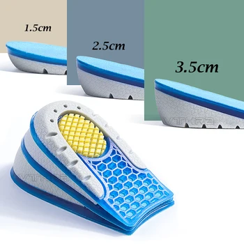 Silikon boy uzatan ayakkabı astarı Yastık Yüksekliği Yumuşak Jel Elastik Kaldırma Erkekler Kadınlar için Ayakkabı Pedleri 1.5 CM 2.5 CM 3.5 CM Yükseltmek Kaldırma