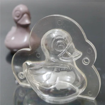 Son ürünler 3D sevimli karikatür ördek şekli PC Polikarbonat çikolata kalıp popsicle kalıp DIY çikolata yapma araçları