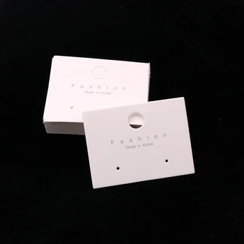 Toptan 6x8cm Beyaz Karton Küpe Ekran Asılı Kart 100 adet Kulak Damlası takı ambalajı Tutucu Kağıt Etiket Özel