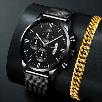 uhren herren Mode Marke Herren Sport Uhren Männer Business Edelstahl Mesh Gürtel Quarzuhr Luxus Mann Casual Gold Armbänder Uhr