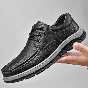 Yaz rahat ayakkabılar erkekler bağcıksız ayakkabı Hakiki Deri Erkek Sneakers el yapımı Moda Açık Yürüyüş Ayakkabı Flats erkek ayakkabısı