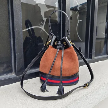 Yeni Bayan Büyük Kapasiteli Deri Taşınabilir Kova Çanta Omuz askılı çanta