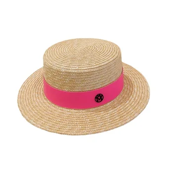 Yeni El Yapımı Kadın Yaz güneş şapkası Plaj Rafya Panama hasır şapka Büyük Ağız Siyah Beyaz Mizaç Düz üst Tatil kap gorro