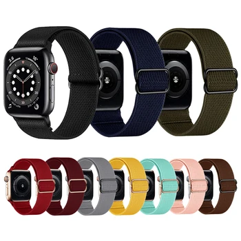Yeni Elastik Naylon Watchband apple saat bandı Serisi 6 SE 5 4 44mm 40mm Solo Döngü Kayışı iWatch İçin 42mm 38mm Kemer Bilezik