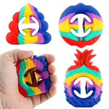Yeni Gökkuşağı Renk El Kavrama Kapmak Yapış Duyusal Sıkmak Snapper Pop Popper Gürültü Maker stres oyuncakları Ücretsiz Kargo