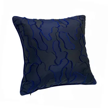 Yeni Moda Koyu Mavi Siyah Vintage Yastık Kılıfı 45x45 cm Kesme Çiçekler minder örtüsü Kanepe Sandalye Ofis Ev Dekorasyon 1 adet / grup